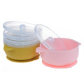 Baby food grade silicone bowl, children learn to eat bowl with suction cup, integrated high temperature resistant silicone bowl